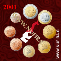 2001 Monako KMS SET (1c - 2 EUR)