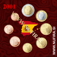2001 Španija KMS SET (1c - 2 EUR)