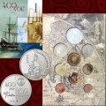 2002 Nizozemska SET BU (1c - 2 EUR + srebrnik), VOC I