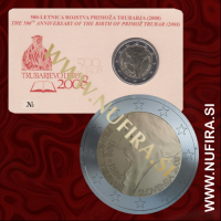 2008 Slovenija 2 EUR (Primož Trubar), kartica