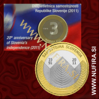 2011 Slovenija 3 EUR (Samostojna Slovenija), kartica