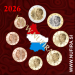 2026 Luksemburg KMS SET (1c - 2 EUR), novi design