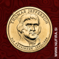 2007 Amerika 03. predsednik Thomas Jefferson, 1 USD 2007 Amerika 03. predsednik Thomas Jefferson, 1 USD