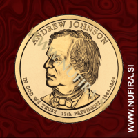 2011 Amerika 17. predsednik Andrew Johnson, 1 USD