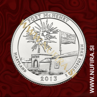 2013 Amerika 19. nacionalni park Fort McHenry, 0.25 USD 2013 Amerika 19. nacionalni park Fort McHenry, 0.25 USD