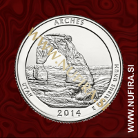 2014 Amerika 23. nacionalni park Arches, 0.25 USD 2014 Amerika 23. nacionalni park Arches, 0.25 USD