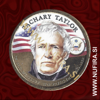 2009 Amerika 12. predsednik Zachary Taylor (barvni), 1 USD 2009 Amerika 12. predsednik Zachary Taylor (barvni), 1 USD