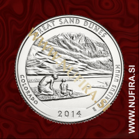 2014 Amerika 24. nacionalni park Great Sand Dunes, 0.25 USD