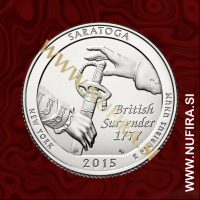 2015 Amerika 30. nacionalni park Saratoga, 0.25 USD 2015 Amerika 30. nacionalni park Saratoga, 0.25 USD