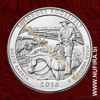 2016 Amerika 34. nacionalni park Theodore Roosevelt, 0.25 USD 2016 Amerika 34. nacionalni park Theodore Roosevelt, 0.25 USD