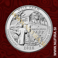 2020 Amerika 52. Weir Farm Park, 0.25 USD 2020 Amerika 52. Weir Farm Park, 0.25 USD