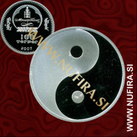 2007 Mongolija, Yin-Yang, 100 MNT, posrebren 2007 Mongolija, Yin-Yang, 100 MNT, posrebren