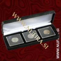 Etui za kovance NOBILE: 3x QUADRUM (50x50 mm), črn