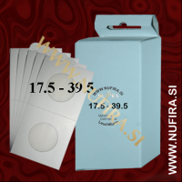 Samolepljivi kartončki za kovance (beli): Ø17.5 - Ø39.5 mm (25x)