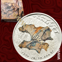 2011 Niue, Prehistoric Art: Cave of Chauvet, 1 NZD, 1/2oz, srebrnik 2011 Niue, Prehistoric Art: Cave of Chauvet, 1 NZD, 1/2oz, srebrnik