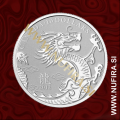 2012 Kanada, Zmaj, 10 CAD, 1/2 oz, srebrnik