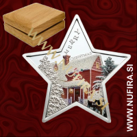 2012 Samoa, Merry Christmas Star (barvni), 5 Dollars, srebrnik 2012 Samoa, Merry Christmas Star (barvni), 5 Dollars, srebrnik