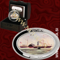 2013 Cookovi otoki, Steamship SS Republic, 5 NZD, Ag, srebrnik